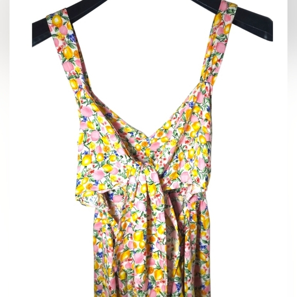 Just Found Lemon Floral Print Multicolor Dress Juniors Medium - Picture 10 of 13